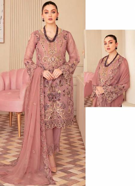 Cream Colour Ramsha Hit Vol 2 New Designer Fox Georgette Salwar Suit Collection 135